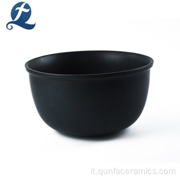 Ciotola in ceramica smaltata carina nera all&#39;ingrosso